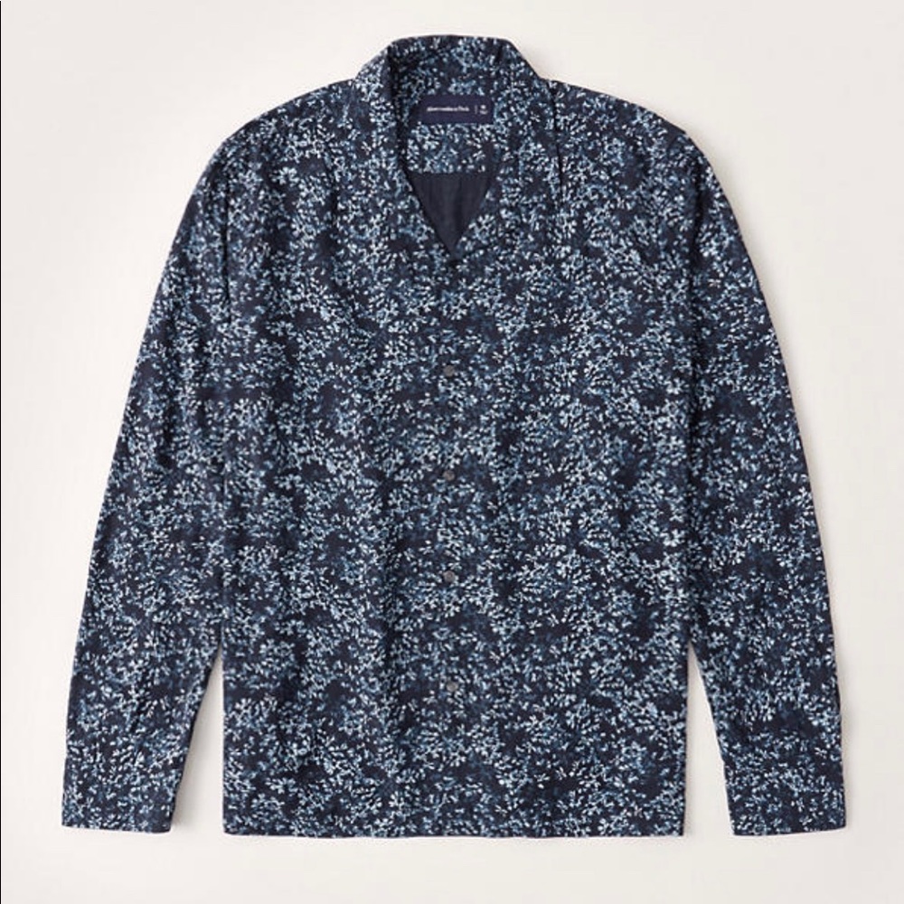 ABERCROMBIE longsleeve camp collar buttonup shirt